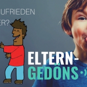 Bist du zufrieden als Vater? Zeichnung von Vater und Tochter