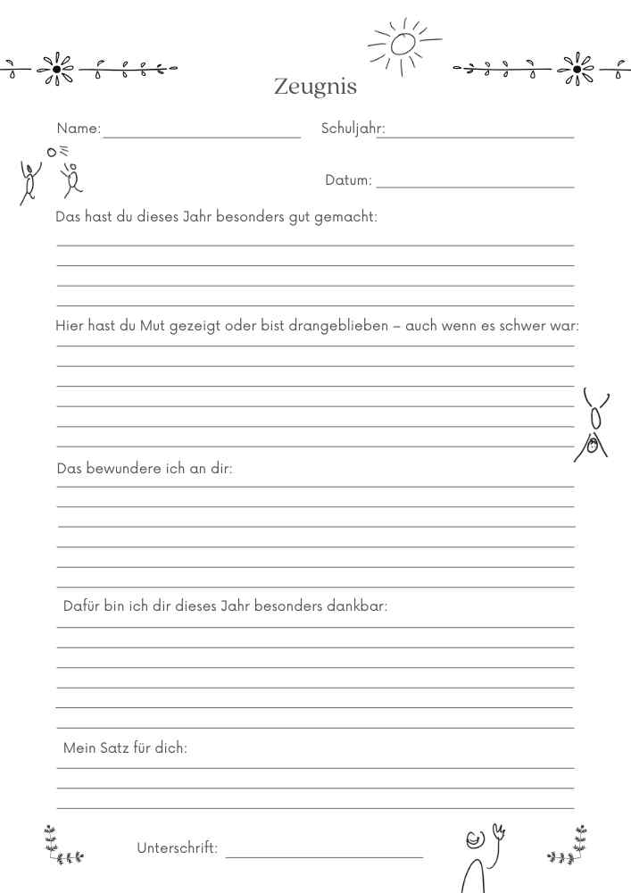 Das alternative Zeugnis