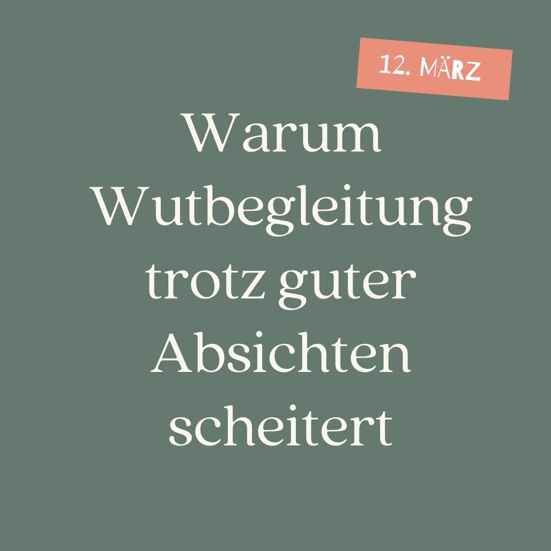 live event Live-Event. 12.3. Warum Wutbegleitung trotz guter Absicht scheitert